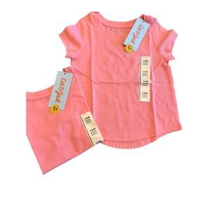 Cat & Jack Toddler Girls' Crewneck Short Sleeve T-Shirt Pink Size 18M - Set of 2